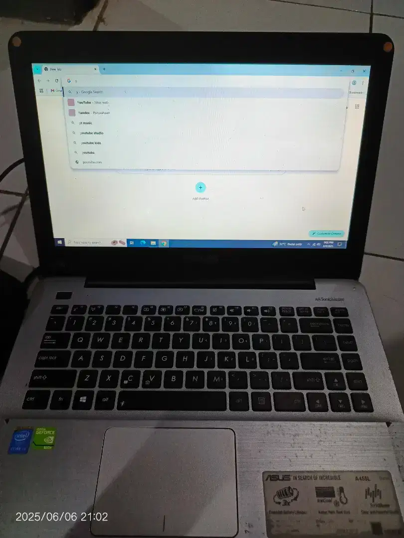 Laptop Gaming ASUS L455LJ Intel Core I3 5200U RAM 10GB SSD 256GB
