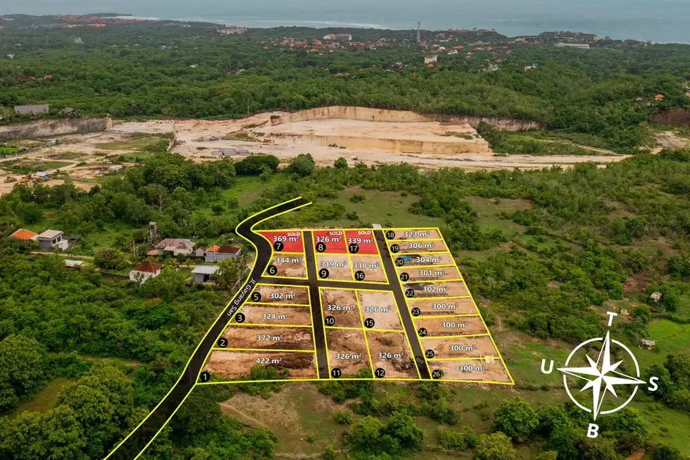 tanah kavling ada view laut dan jungle di nusadua