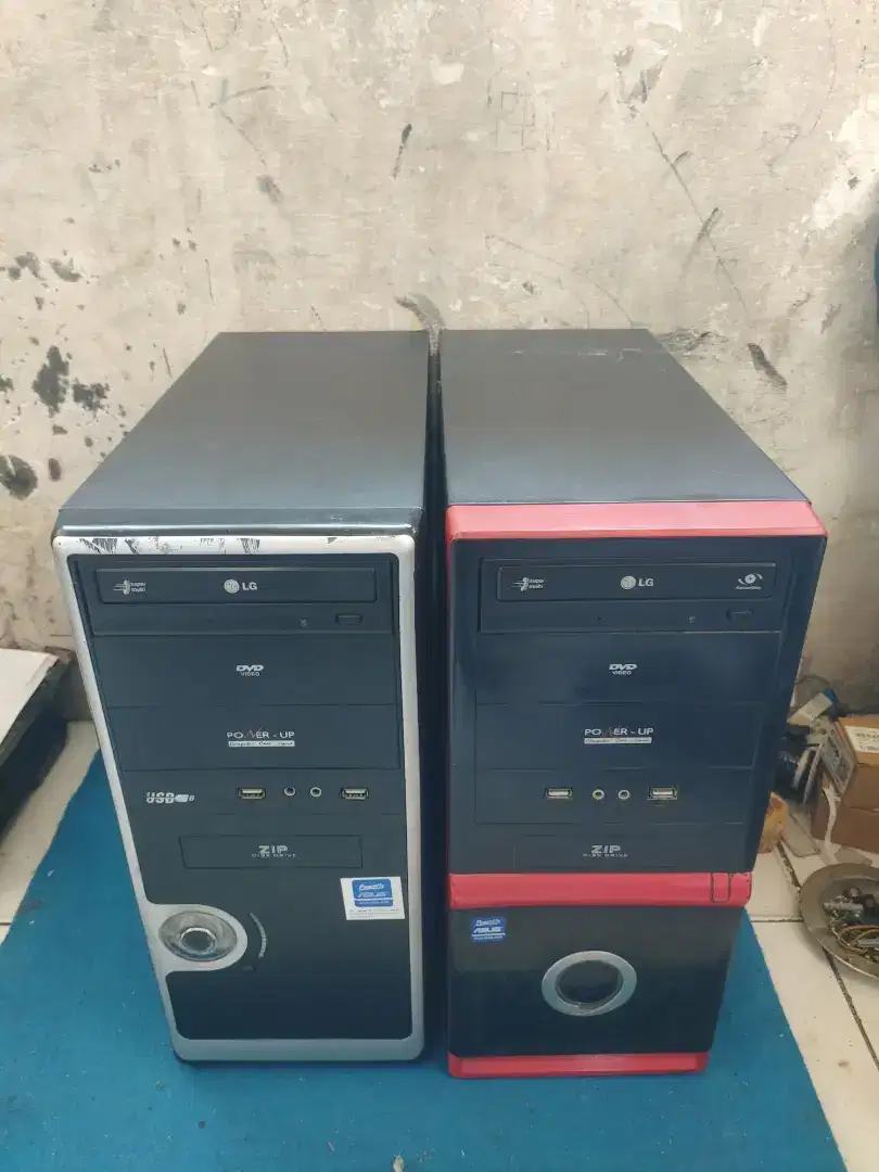 Casing pc cpu komputer power up lengkap psu dan dvd rw