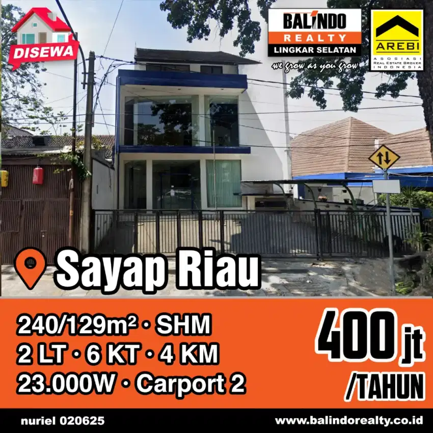 Di Sewakan Gedung Lokasi Strategis Sayap Riau Bandung