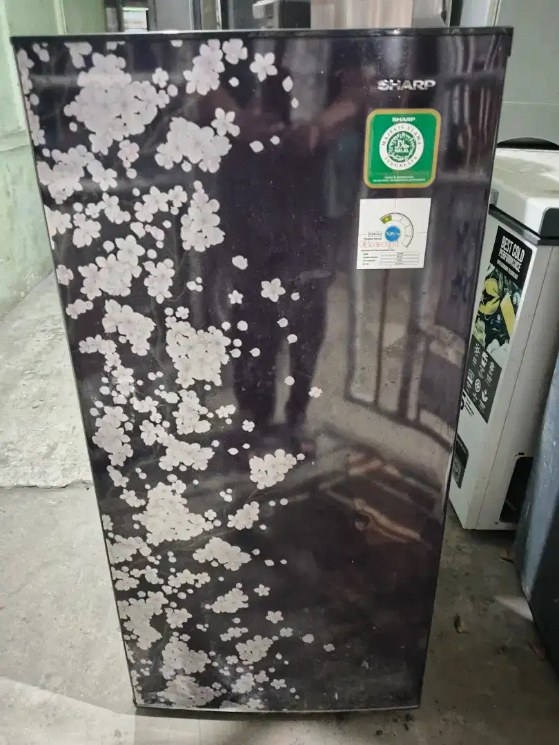 Kulkas 1 pintu sharp kondisi normal dingin beku