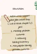 Admin support online shop