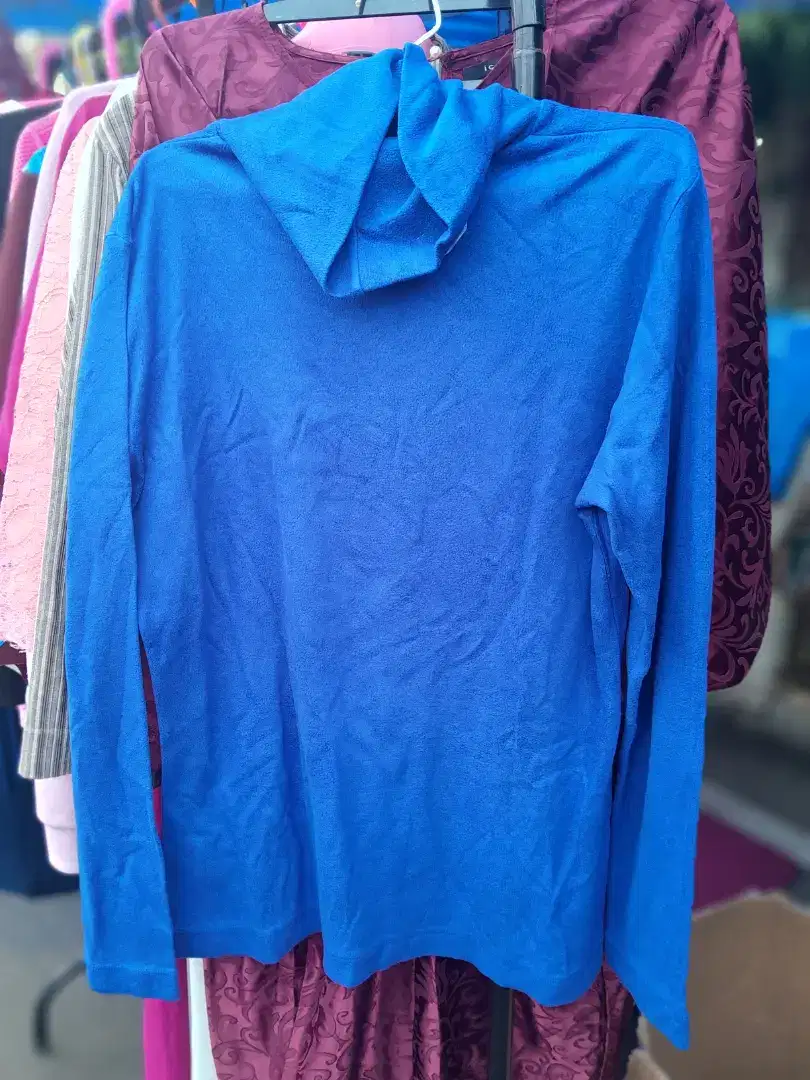 Atasan bludru biru PL pribadi
