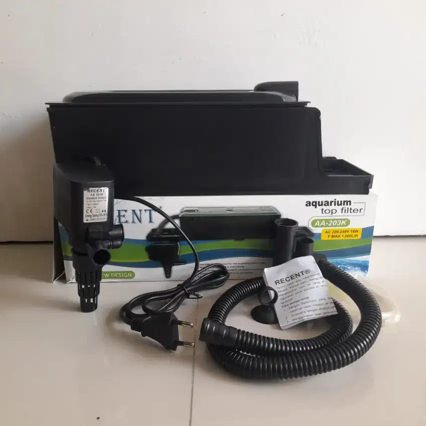 Top filter aquarium 1 set merk Recent AA203K