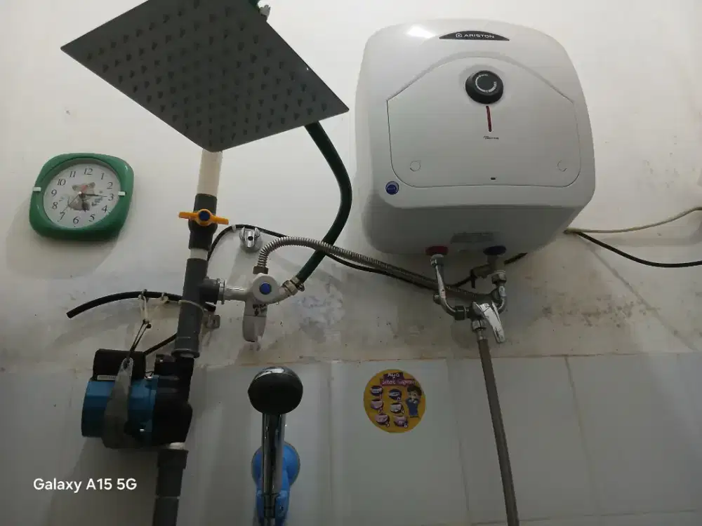 Paket Shower air hangat (mesin heater 10 L+mesinpendorong air+shower)