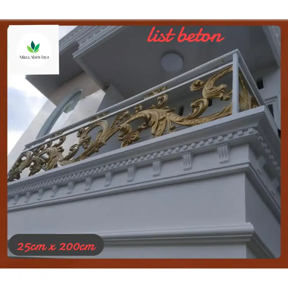 Lisplang beton ukuran 25cm x 200cm