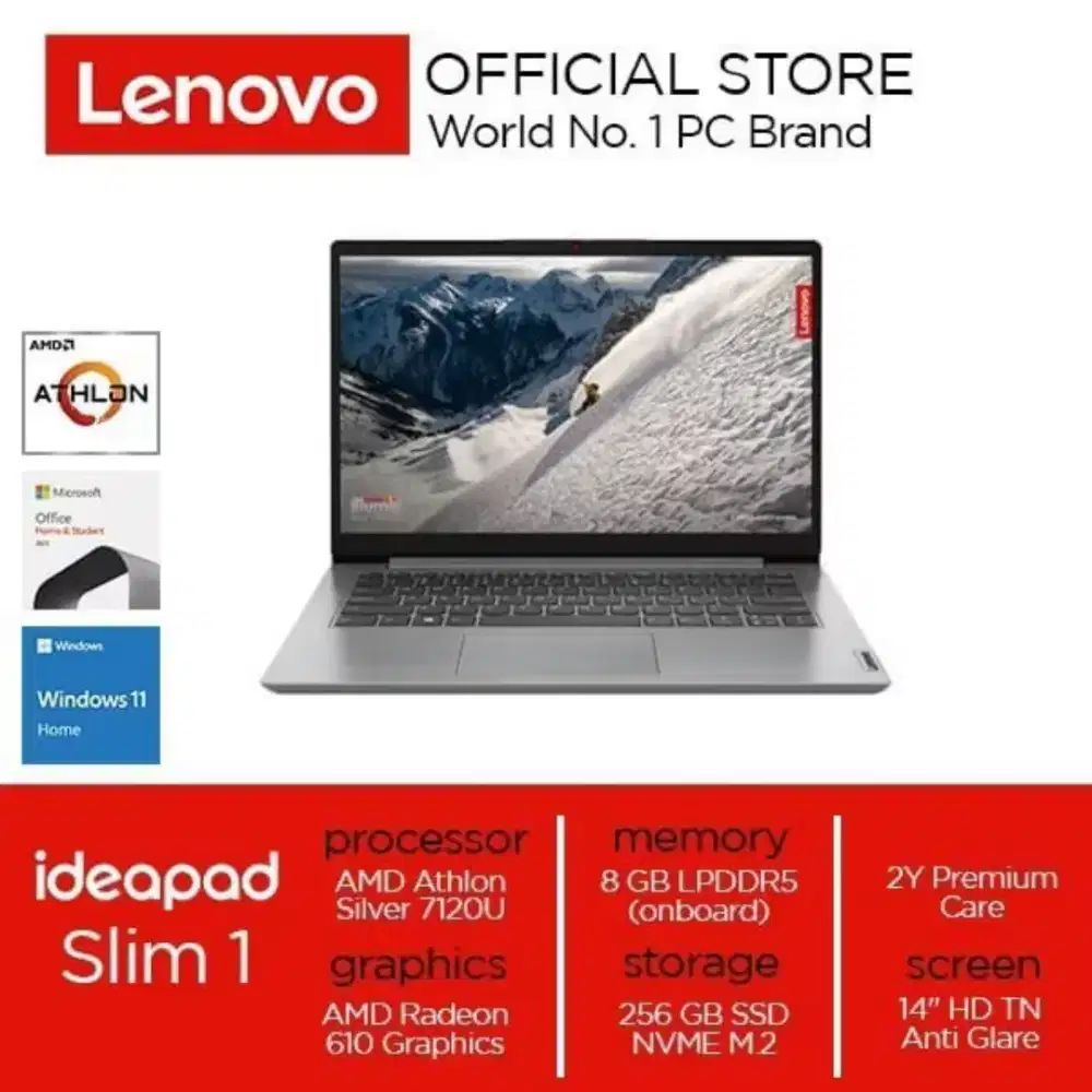 LENOVO IDEAPAD SLIM 1 ATHLON SILVER 7120U 8GB 256SSD W11 OHS