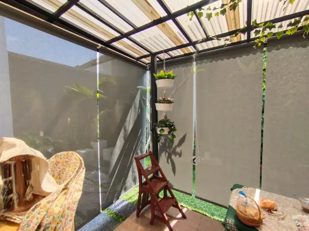 Roller blind waterproof indoor/outdoor, tirai kantor, tirai gulung