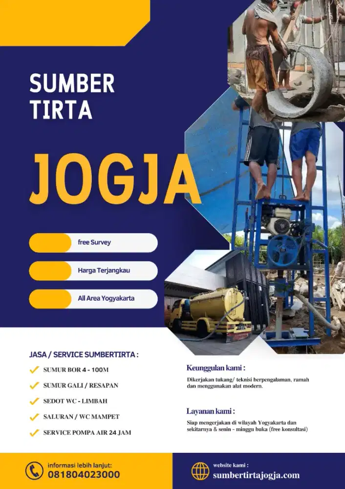 Jasa/ tukang service servis pompa air Sumur bor gali suntik sedot wc