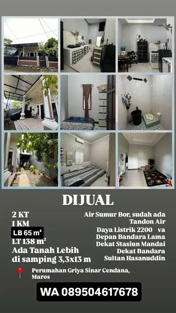Dijual Rumah Depan Bandara Lama