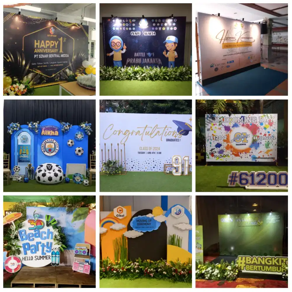 Jasa sewa dan pasang backdrop fotobooth dan mini garden fresh flower