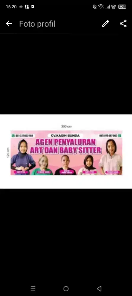 Kasih bunda Biro  jasa penyalur art dan baby sitter