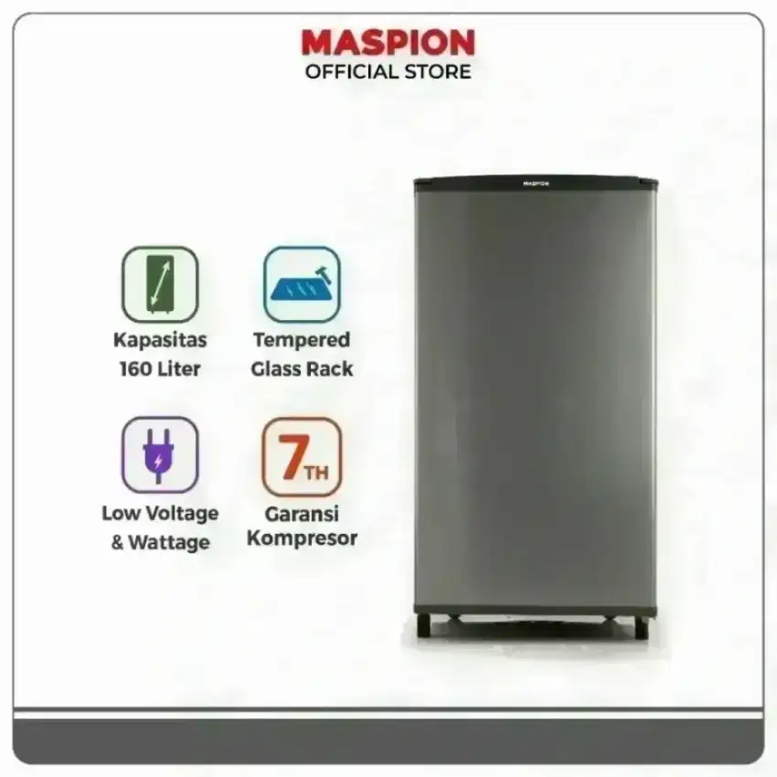 Maspion Kulkas 1 Pintu 168 Liter URG168LE-BLG - NEW