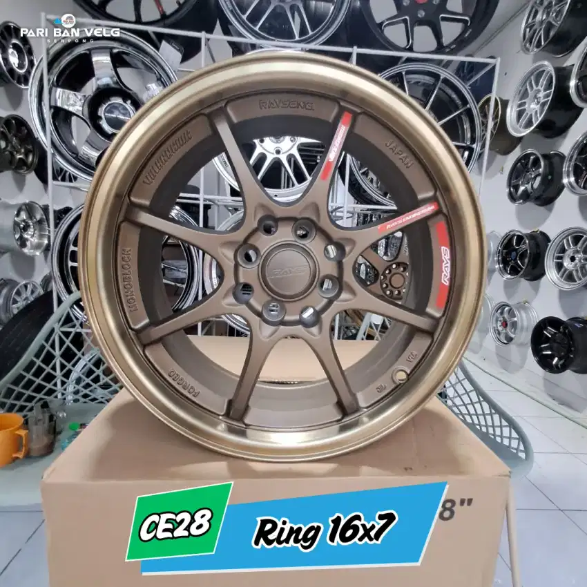 CE28 Rays Ring 16 lebar 7
PCD. 4x100/114.3 et. 40