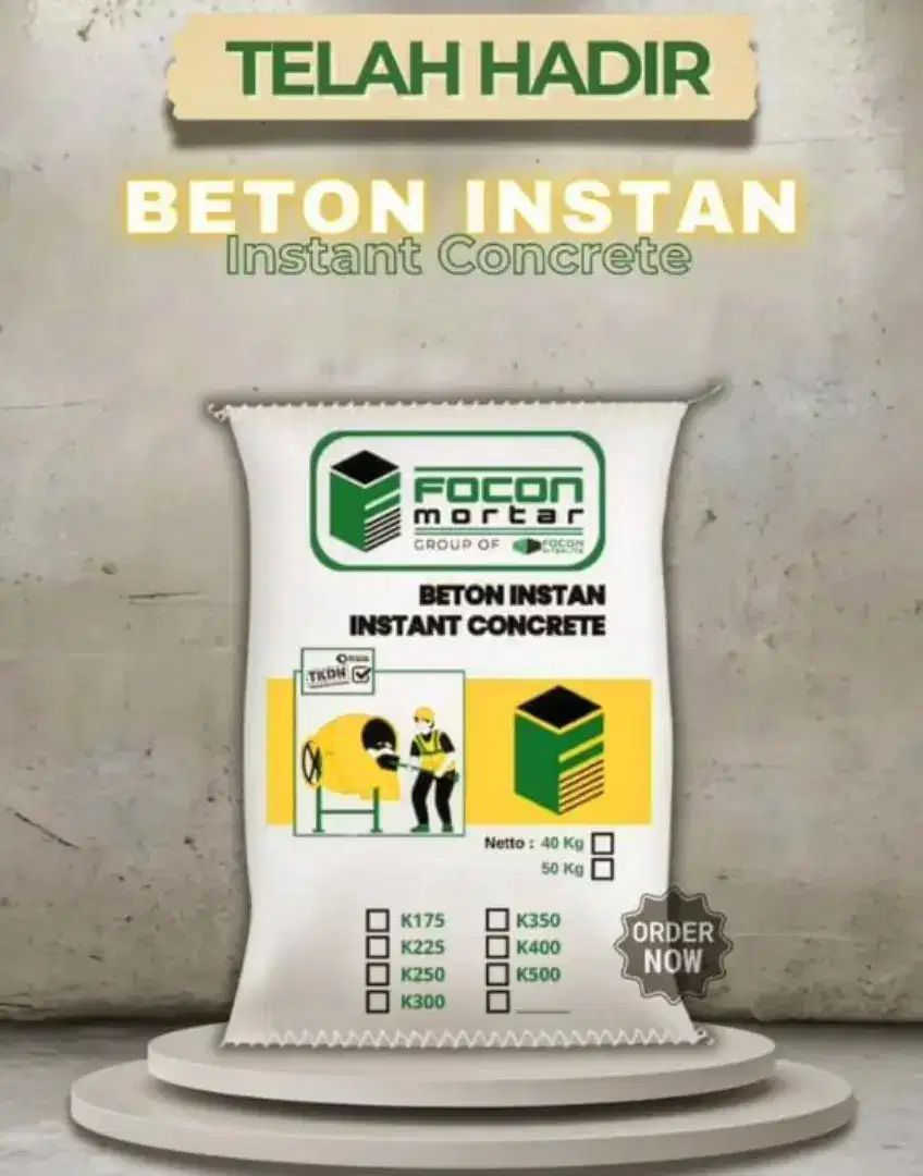 Semen Beton instan 50 kg k Focon ( buat ngecor )