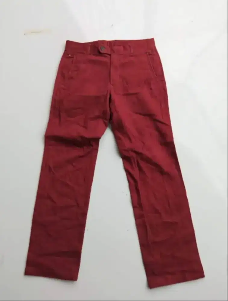 Celana Chino Tebal Warna Merah Bata