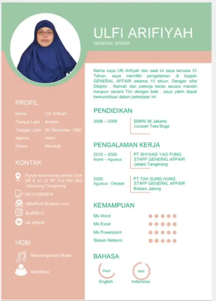 Mencari Pekerjaan (pengalaman Staff admin GA)