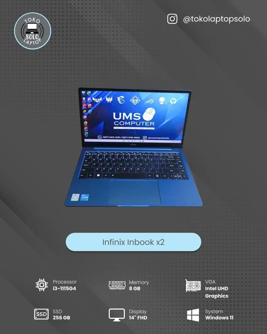 Infinix Inboox X2 INTEL Core i3-1115G4 RAM 8GB SSD 256GB Intel UHD