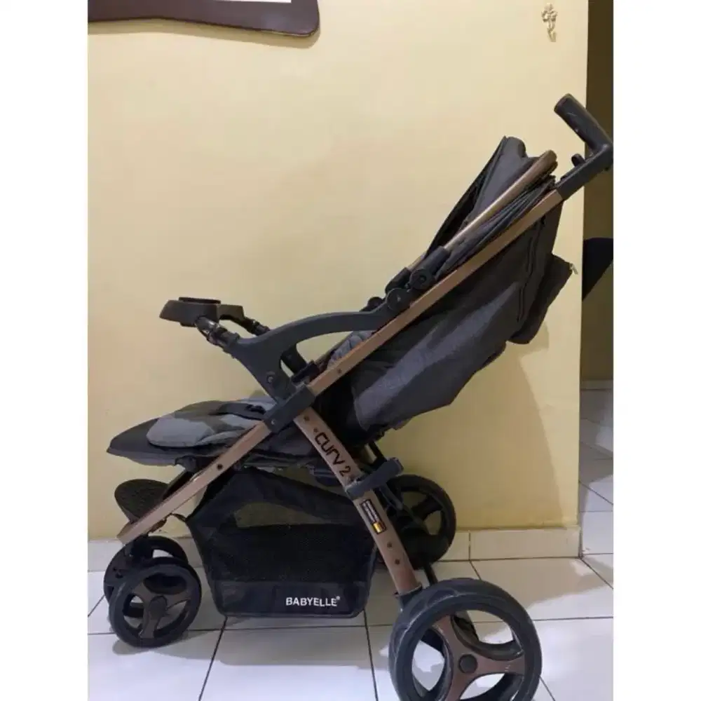 Stroller Baby Elle Curv2 Dark Grey ( Kereta Bayi Stroler )