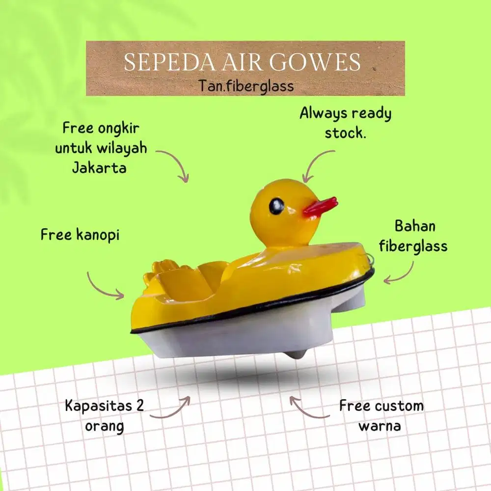 sepeda air itik gowes-ukuran kecil,cocok untuk pengusaha wisata air.