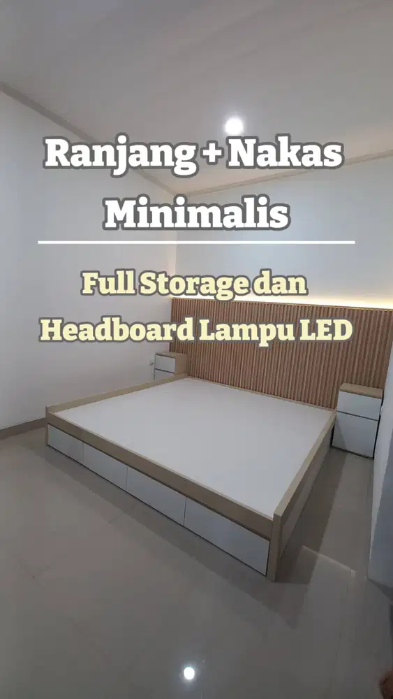 CUSTOM DIPAN FUNGSIONAL BANYAK PENYIMPANAN/CUSTOM RANJANG MINIMALIS