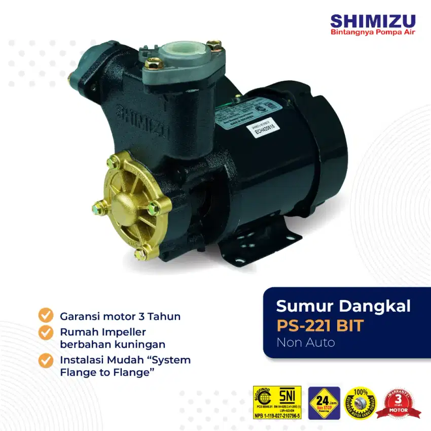 Pompa air sumur dangkal SHIMIZU PS 221 BIT Non otomatis