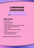 DIBUTUHKAN KARYAWATI ONLINE SHOP