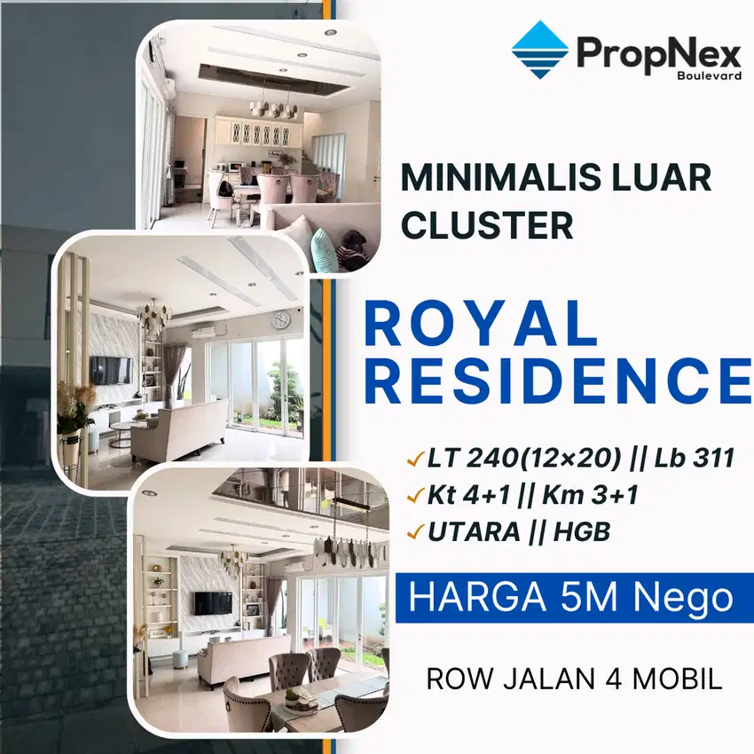 BCL MINIMALIS ROW 4MBL ROYAL RESIDENCE LUAR CLUSTER DKT WIYUNG WBM