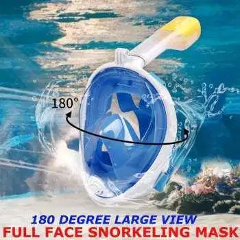 Masker Full Face Scuba Diving Snorkeling Action Cam Mount S/M