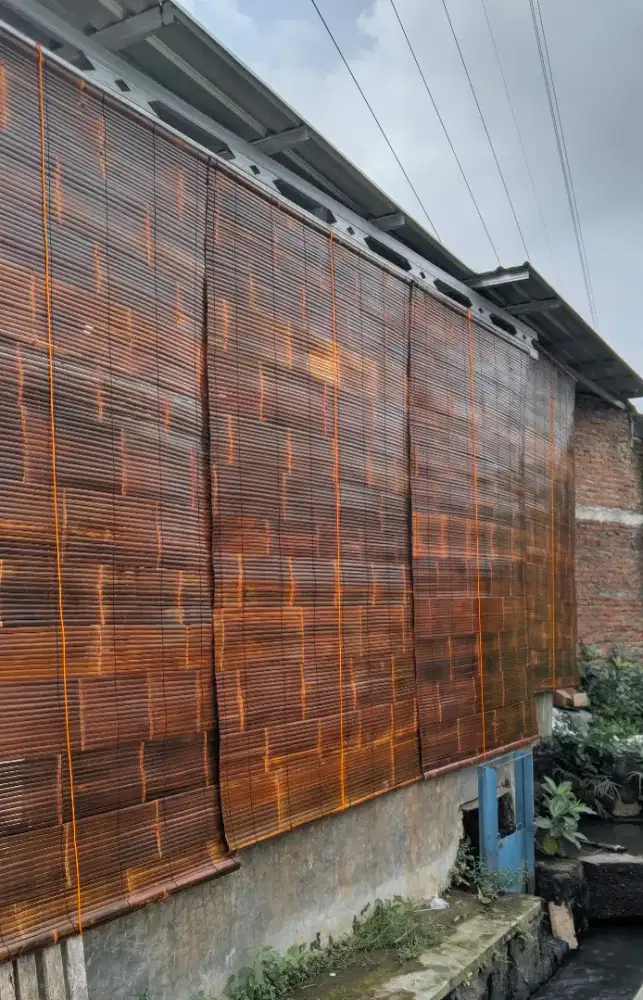 jual tirai bambu wulung finishing vernis