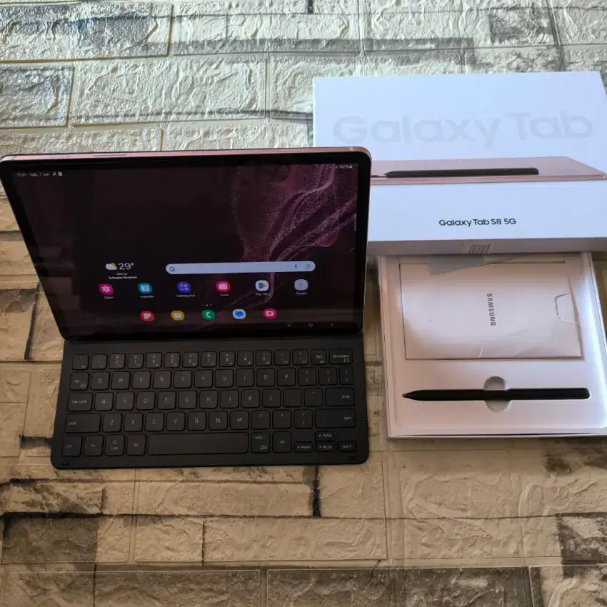 Samsung Tab S8 5G Sein (8/128) Mulus Fullset + Keyboard Original