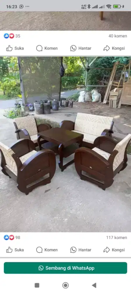 Kursi tamu sedan jati ready