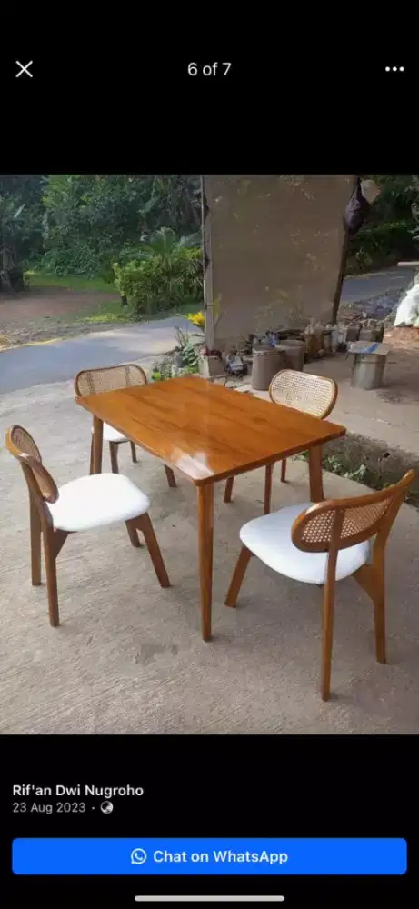 Kursi makan jati minimalis free ongkir