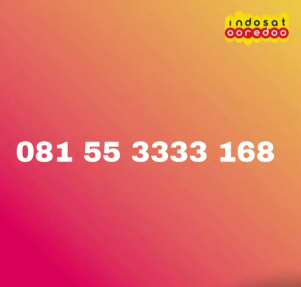 NOMOR CANTIK INDOSAT OOREDOO PRABAYAR. ANGKA HOKI 168