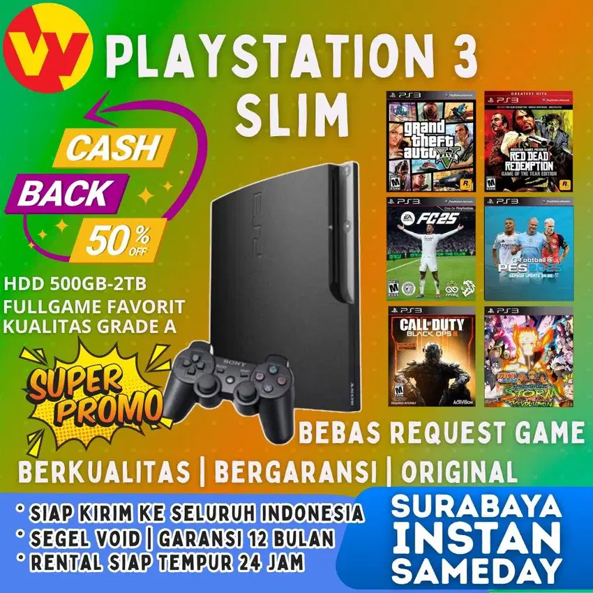ps3 slim MesinAja-2TB ready di Wijaya Games