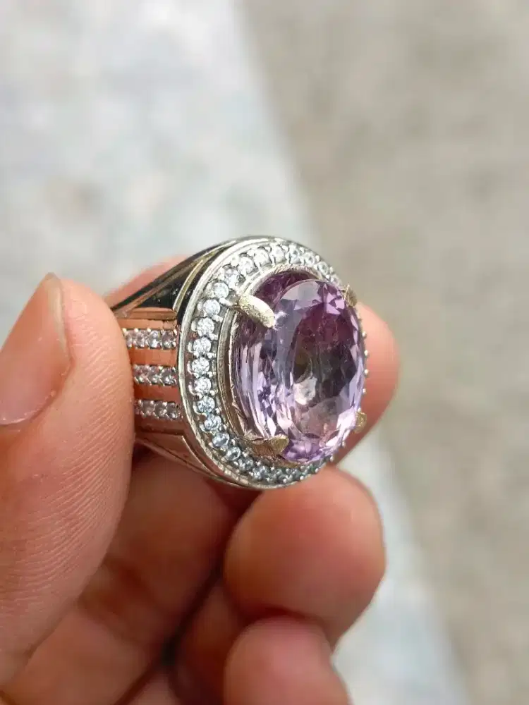 Cincin batu amethyst brazil+memo