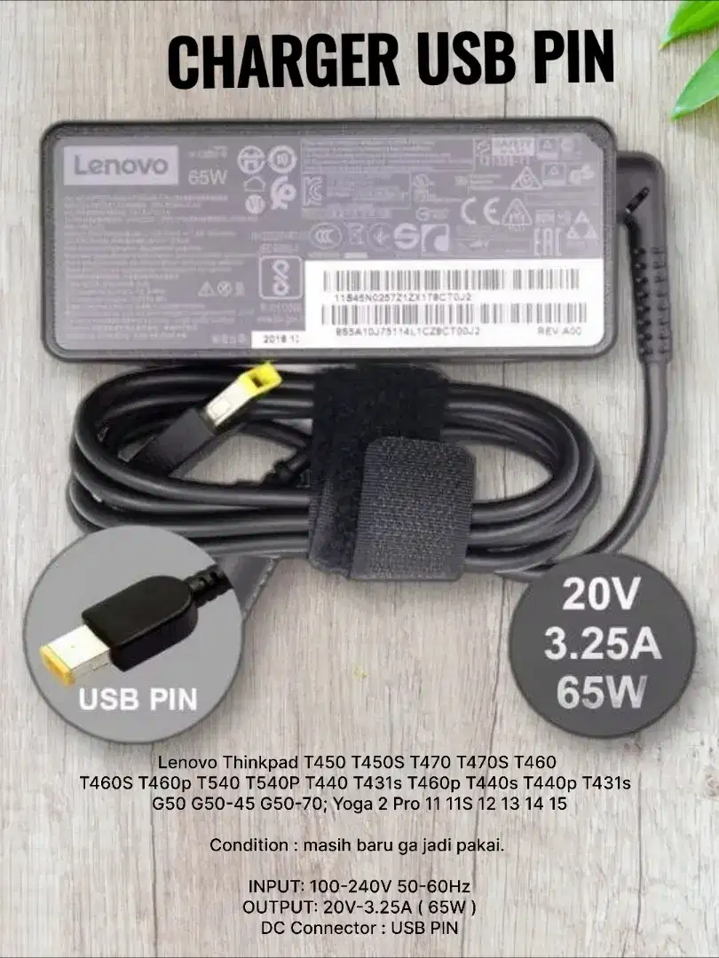 CHARGER LENOVO THINKPAD USB PIN
