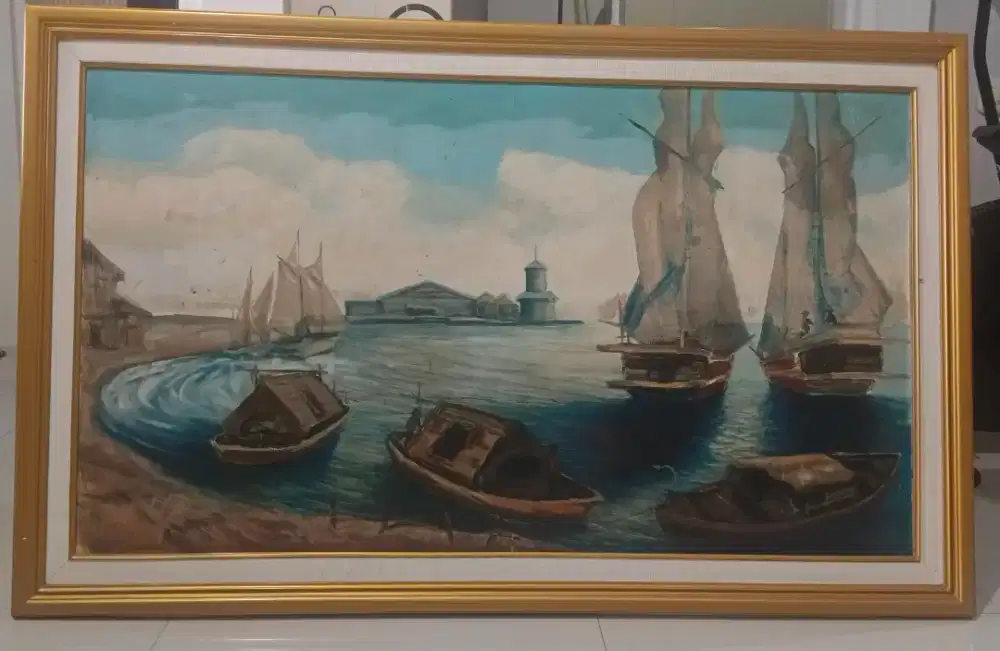 Lukisan kapal berlabuh