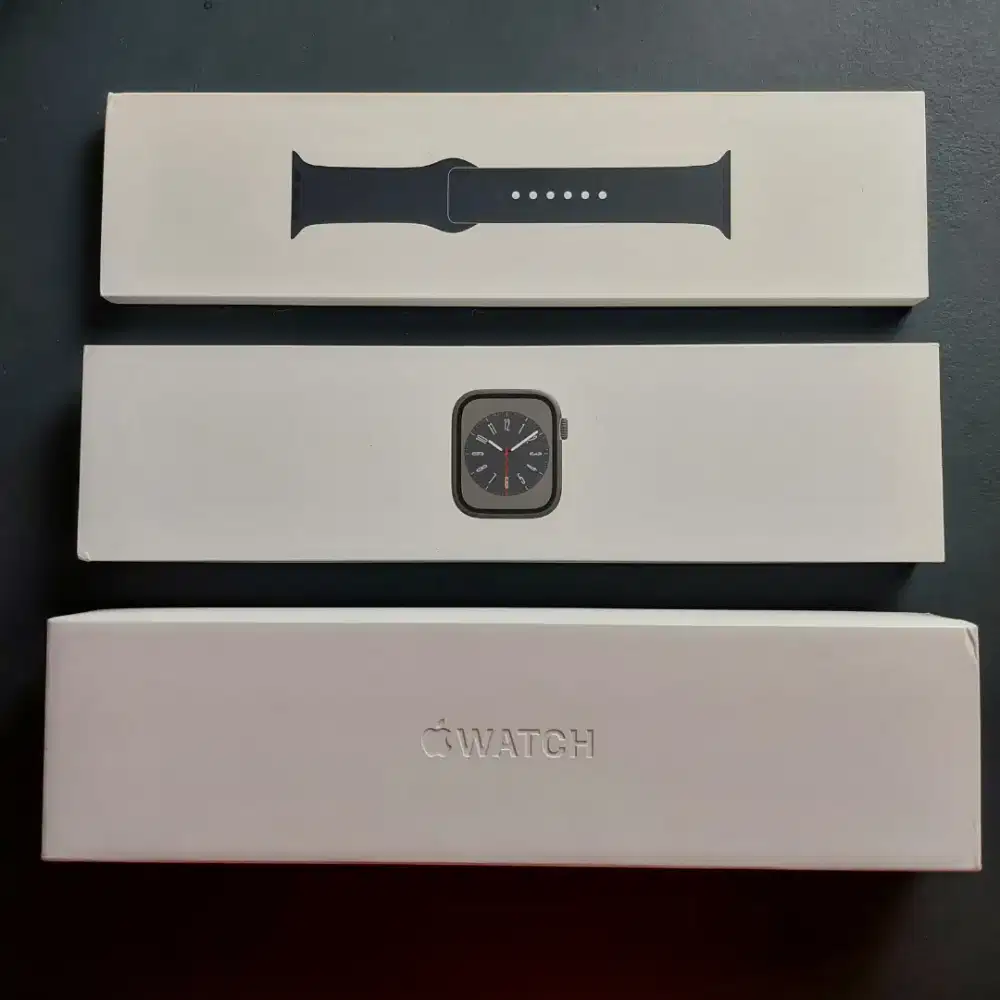 APPLE WATCH SERIES 8 45MM GRAPHITE MIDNIGHT EX GARANSI INTER
