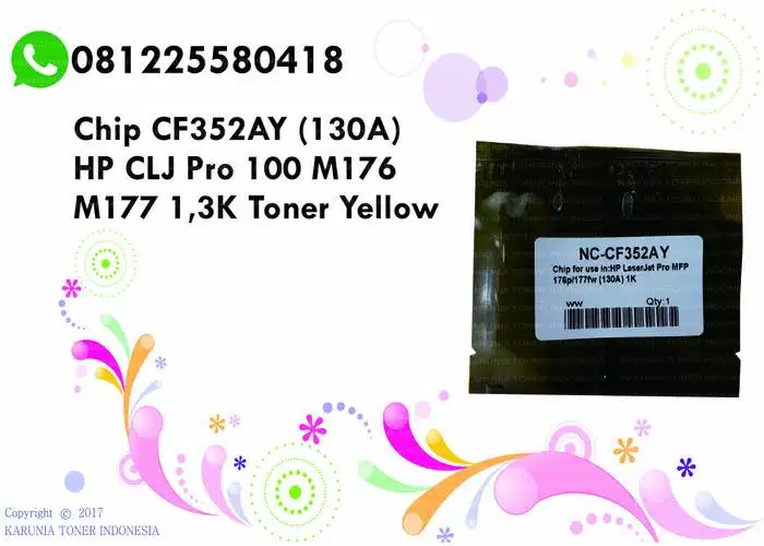 Chip Toner CF353A 130A HP PRO100 M176 M177 M551N M177FW 1.3k Cyan