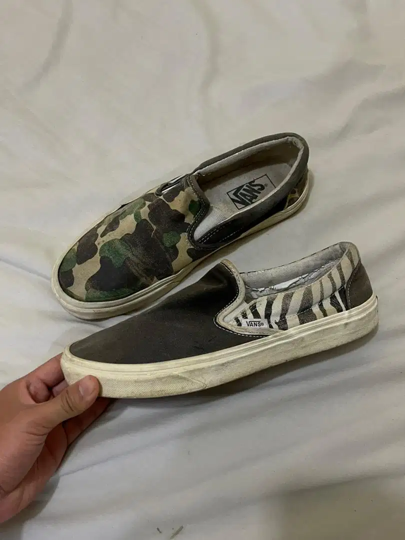 Vans Slip on Mismatch Camo Zebra