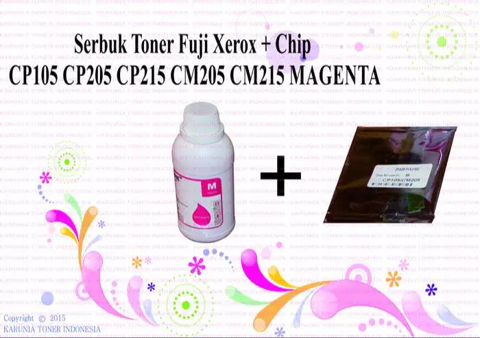 Serbuk Toner Fuji xerox + CHIP CP105 CP205 CP215 CM205 CM2 Magenta