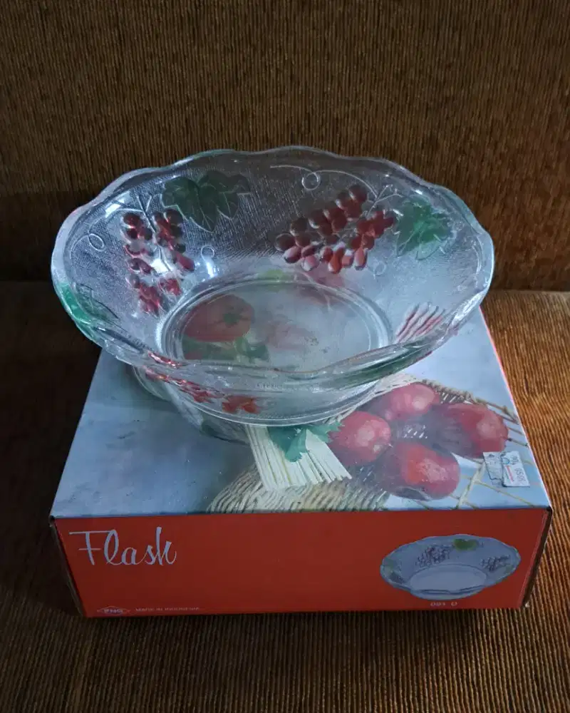 Vintage glass salad bowl