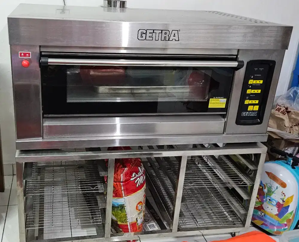 Oven dek getra + rak susun dibawah dengan roda