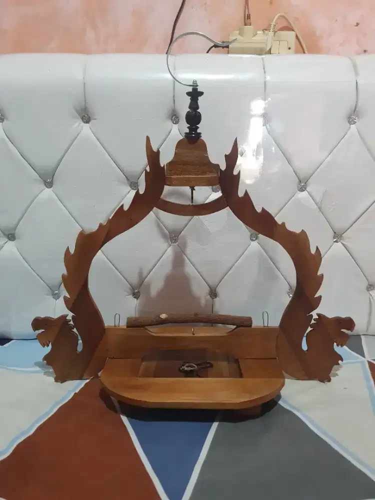 Kandang/Sangkar Layang Kayu Jati Ukiran Naga Istimewa Bisa Kirim RI