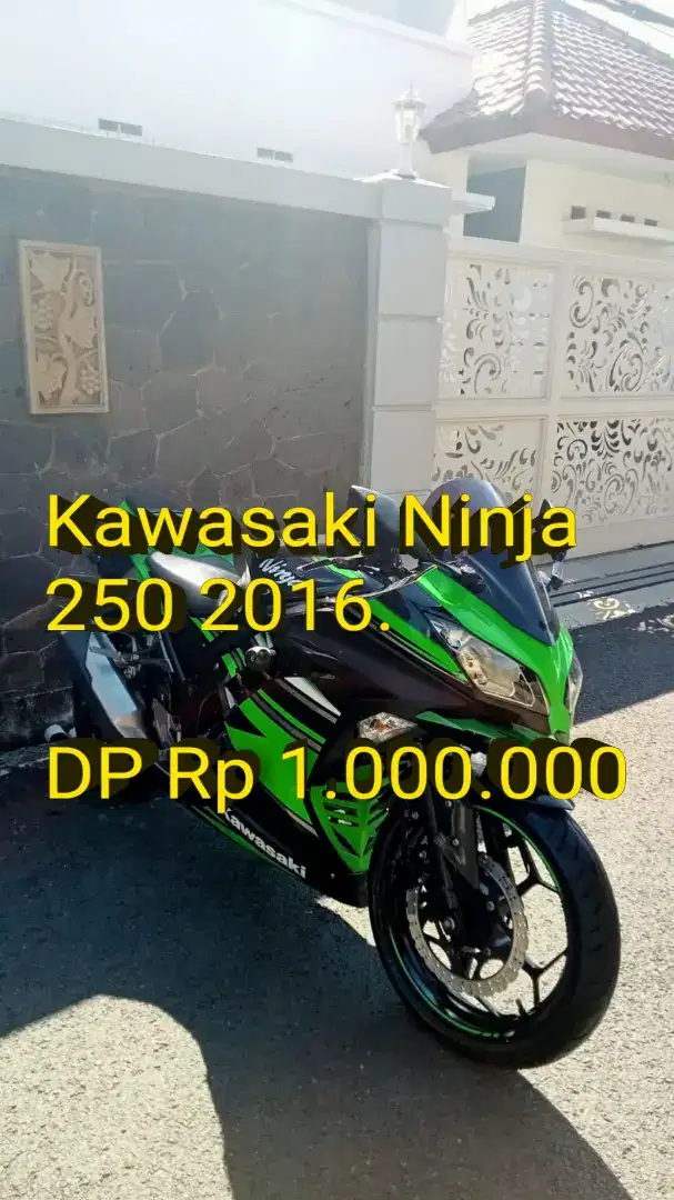 Ninja 250 2016. Pajak ON. KM Low. Standar. Mulus.Ban OK.Cash/Kredit/TT