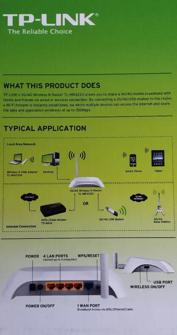 Router Wifi TP-LINK TL-MR3220