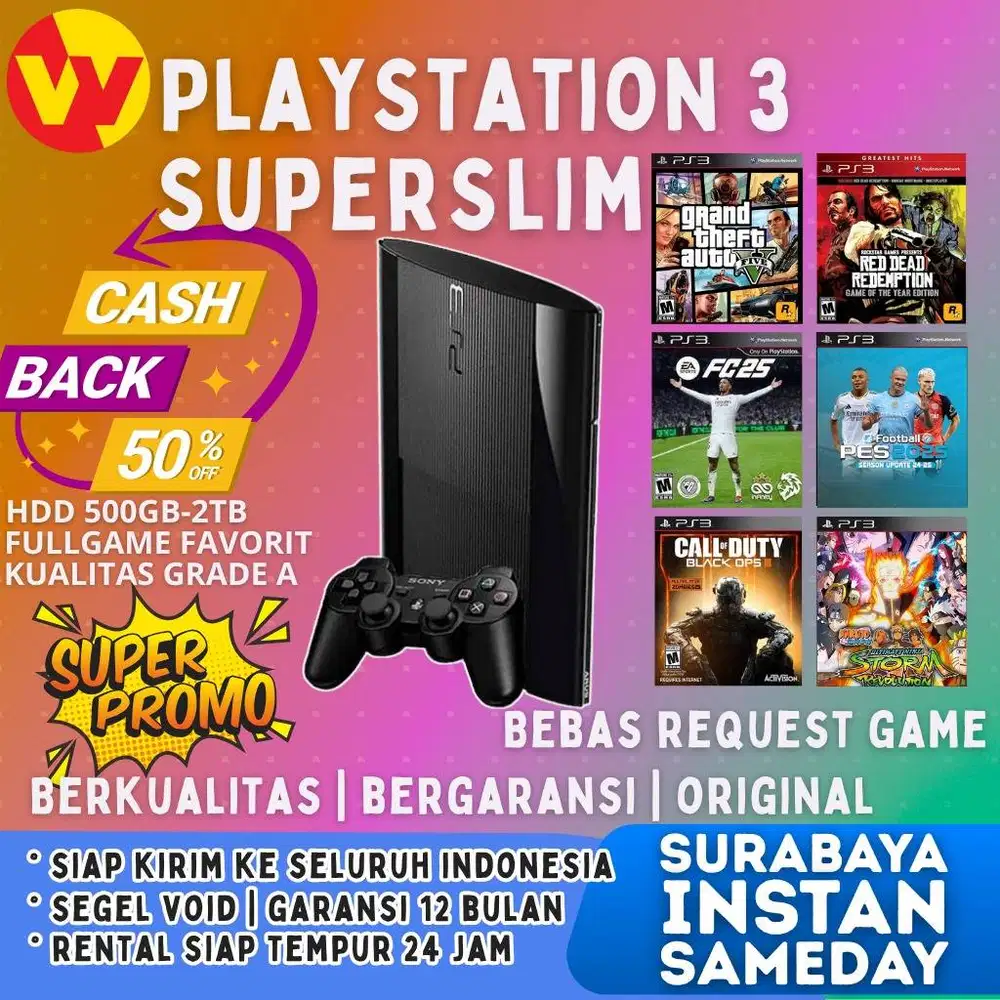 SONY PS3 Superslim MesinAja-2TB ready stok di Wijaya Games