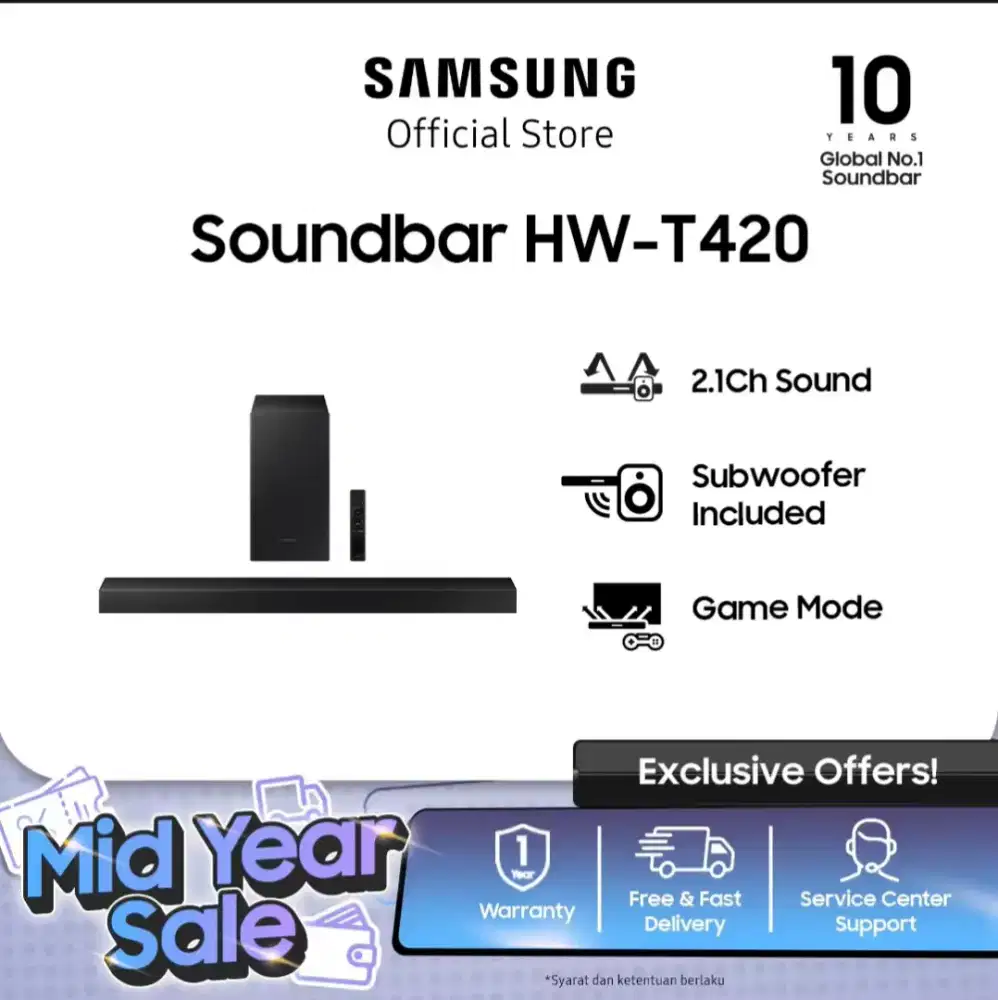 Soundbar Samsung Bluetooth HDMI Garansi Resmi BARU