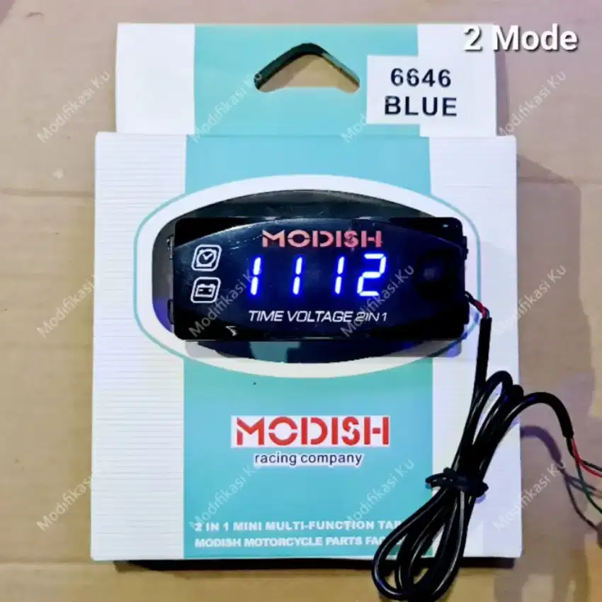 voltmeter dan jam digital 12v anti air
